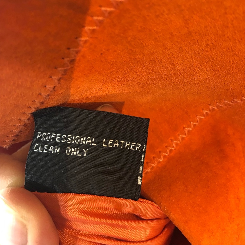 REVUE Suede Leather Jacket Autumn Orange - Picture 5 of 8